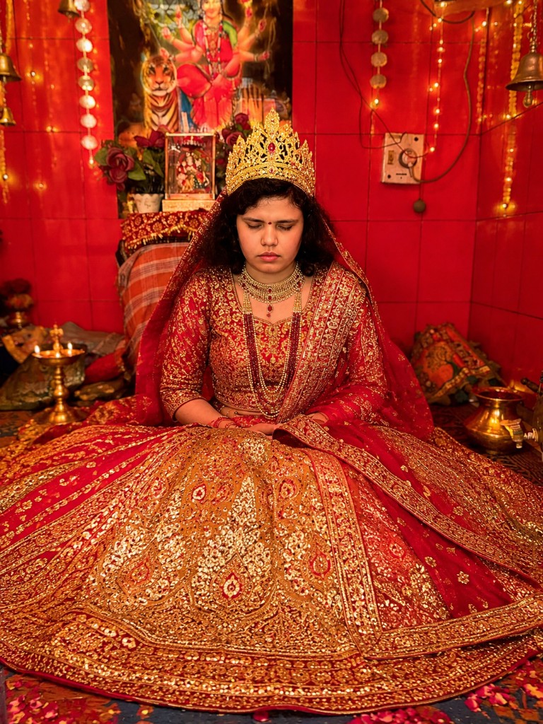 Mansha Devi seated in tapasya at Maa Mansha Devi Mandir